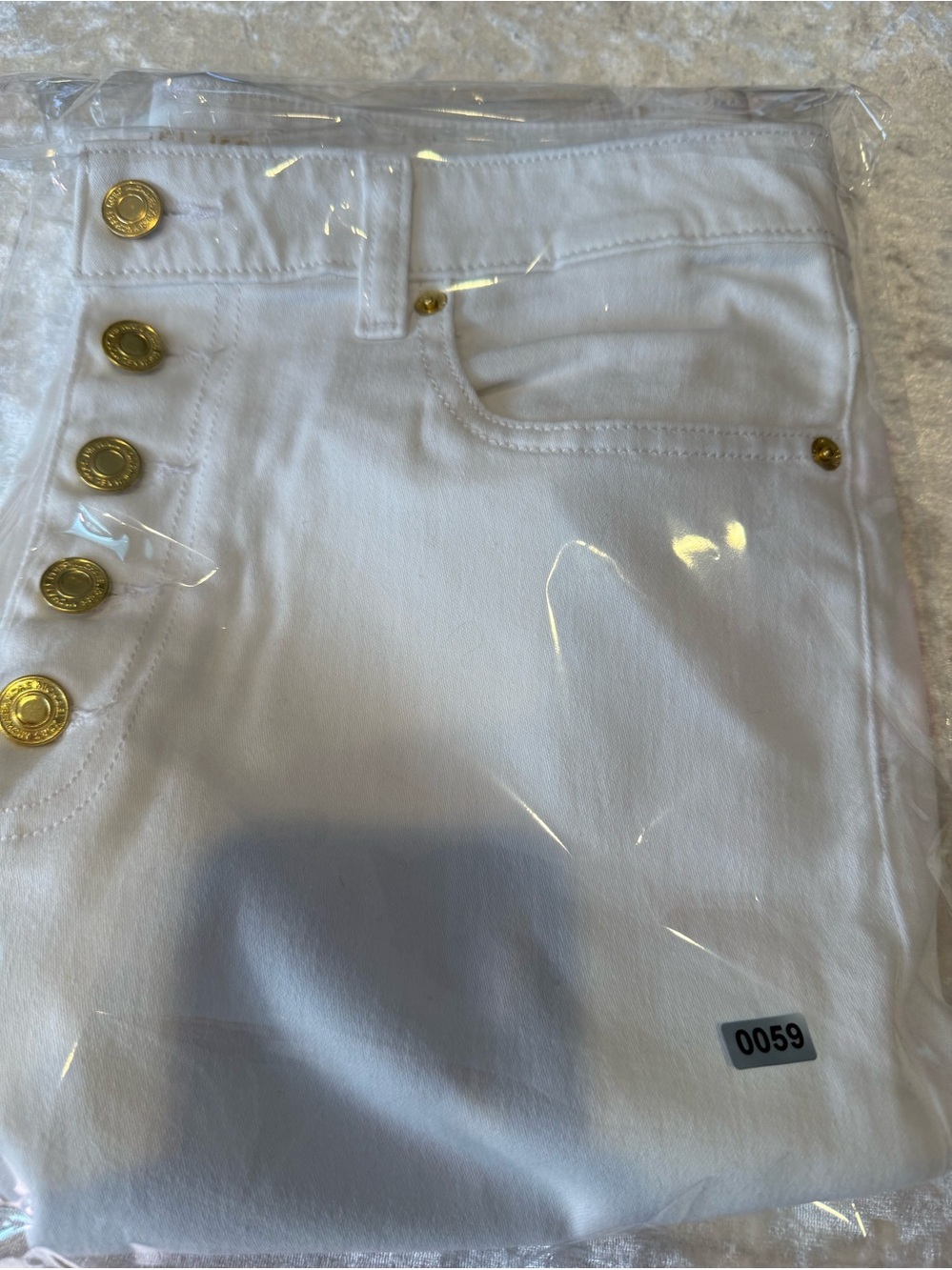 Michael Kors White Button-Fly Straight Jeans Minimalist Comfort NWOT - Picture 11 of 11